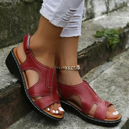 Women Retro Orthopedic Sandals Red Women Sandals