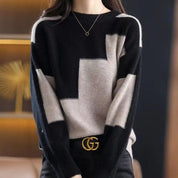 Trendy Plaid Pullover Sweater Caramel Sweaters