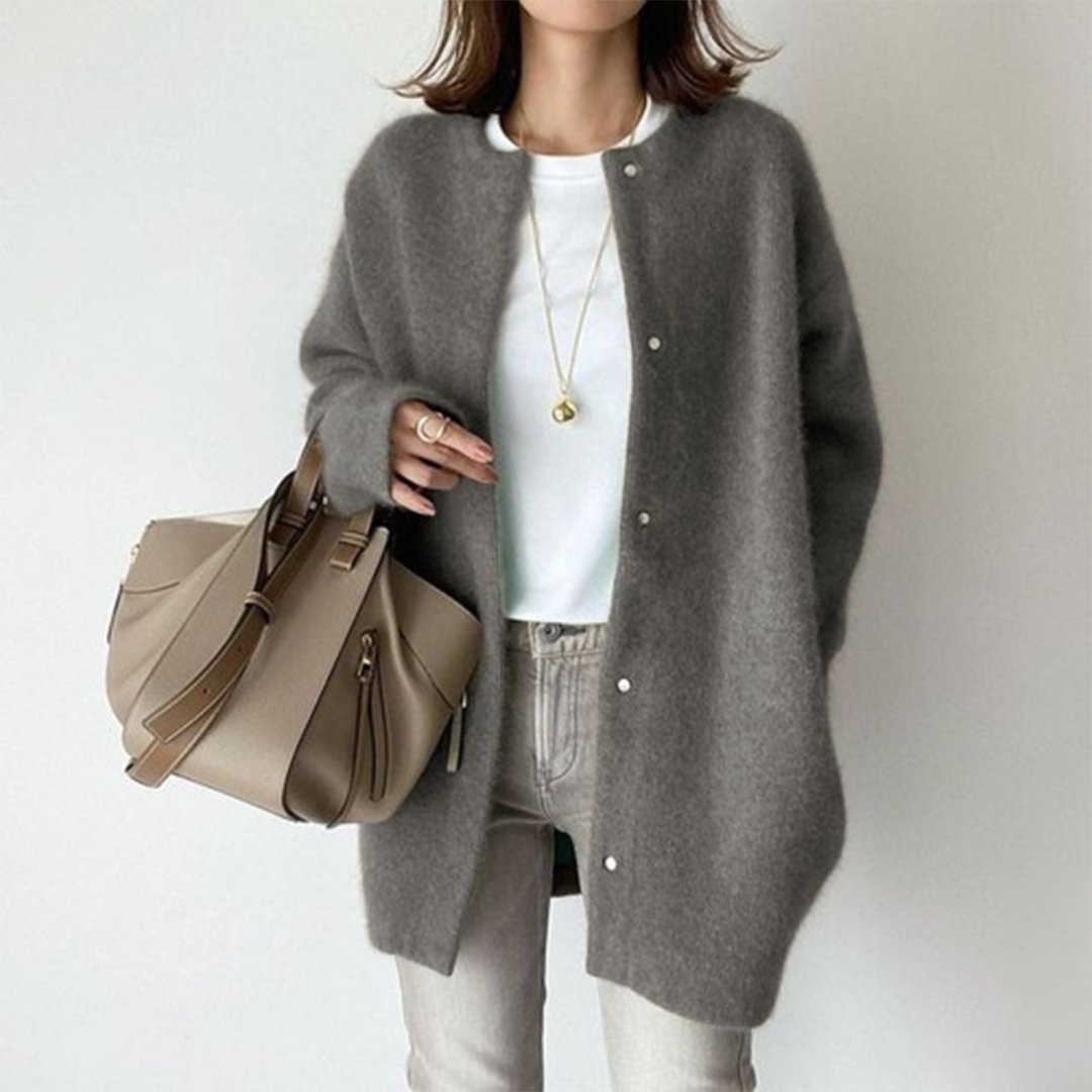 Cathy | Stylish Cardigan Gray One Size Coats & Jackets