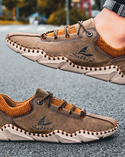 The Salkin™ Genuine Leather Italian Shoes Khaki Shoes