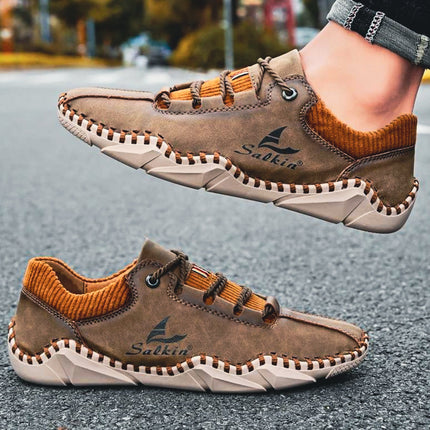 The Salkin™ Genuine Leather Italian Shoes Khaki Shoes