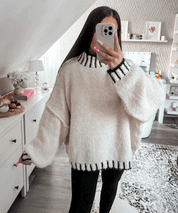 Turtleneck Knitted Pullover Sweater - OKOHOKO™ FASHION