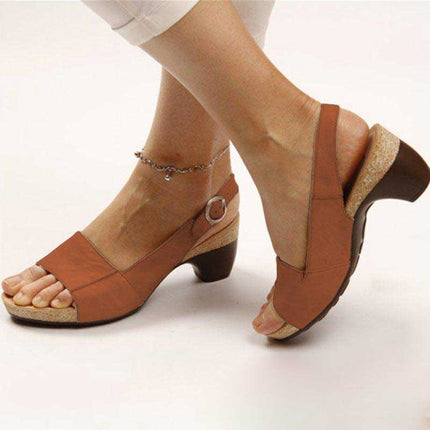 Women's Orthopedic Sandals with Heel Brown Orthopedic Sandals