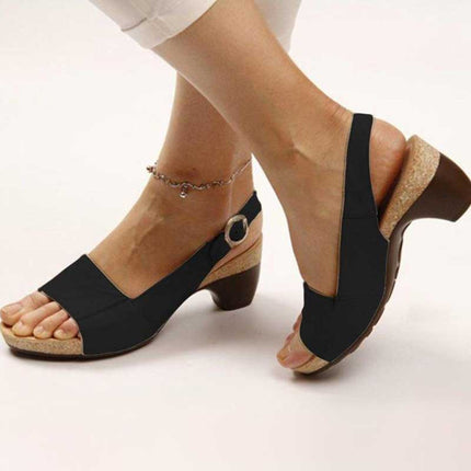 Women's Orthopedic Sandals with Heel Black Orthopedic Sandals