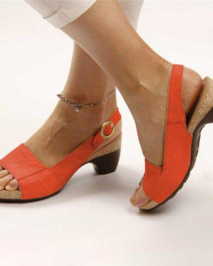 Women's Orthopedic Sandals with Heel Red Orthopedic Sandals