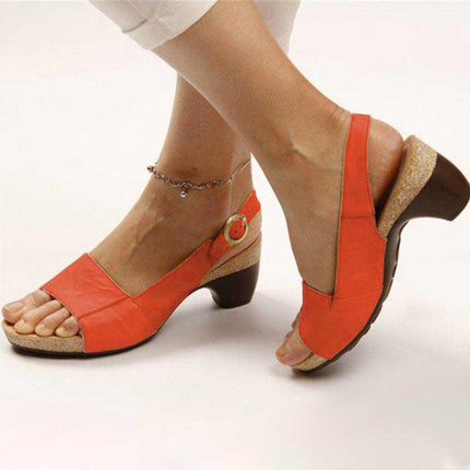 Women's Orthopedic Sandals with Heel Red Orthopedic Sandals