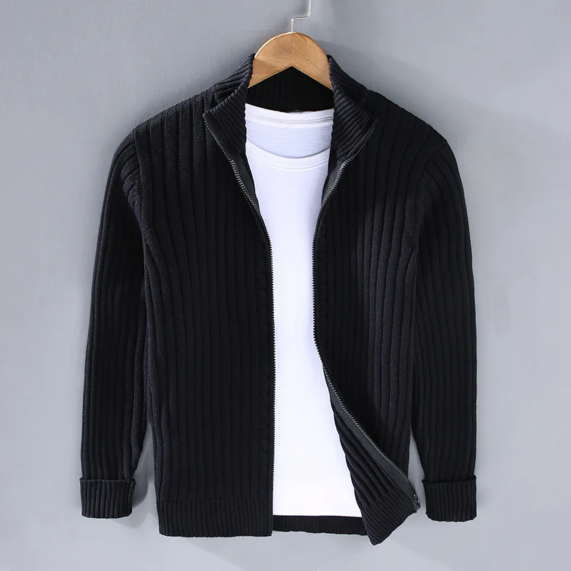 Enrick | Zipper Cardigan Black