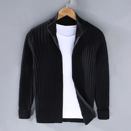 Enrick | Zipper Cardigan Black