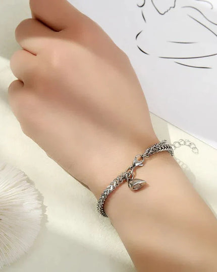 Simple Couples Cuban Magnetic Heart Bracelet Set Bracelets