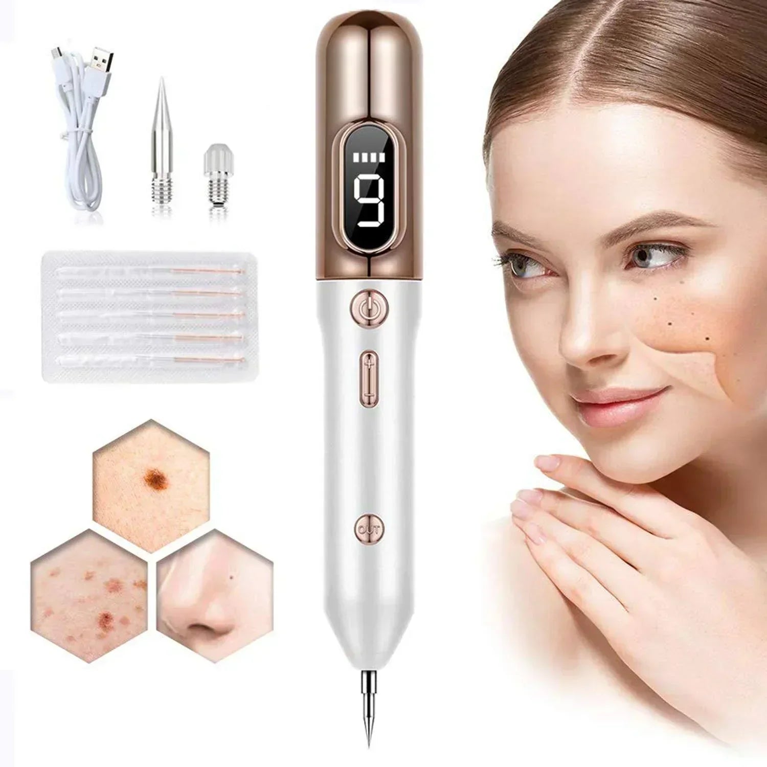 Professional Plasma Pen for Removing Skin Spots and Birthmarks Gold Beauty