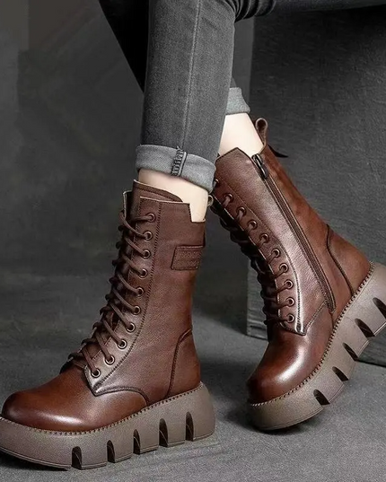 Élodie Lavin Elegance Mid‑Rise Boots Brown Boots