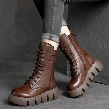Élodie Lavin Elegance Mid‑Rise Boots Brown Boots