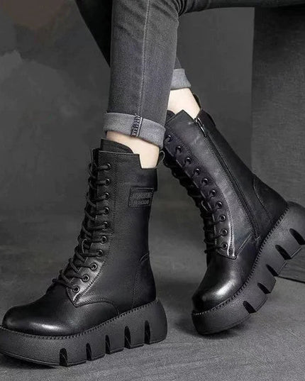 Élodie Lavin Elegance Mid‑Rise Boots Black Boots