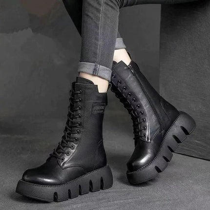 Élodie Lavin Elegance Mid‑Rise Boots Black Boots