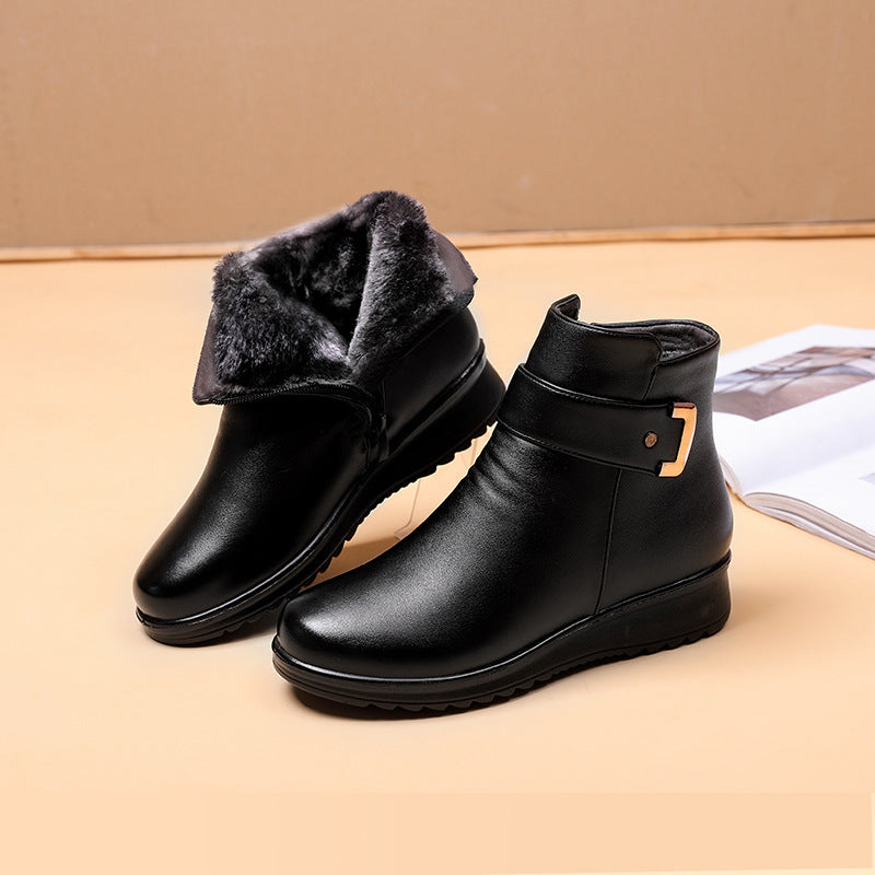 Lucy | Comfortable anti-slip boots Black Chaussures en cuir pour femmes