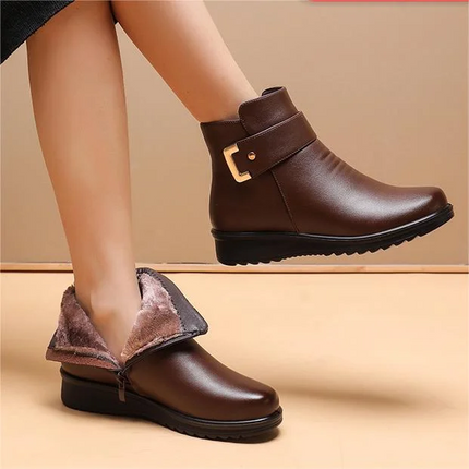 Lucy | Comfortable anti-slip boots Brown Chaussures en cuir pour femmes