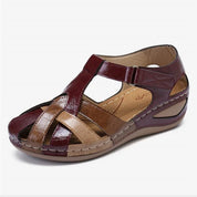 Evie™ - Adjustable Orthopedic Leather Wedge Sandals Sandals