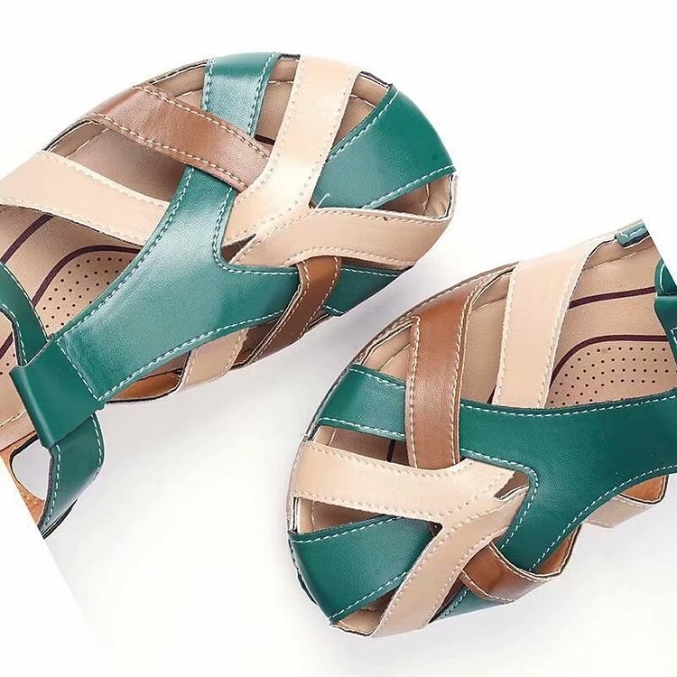 Evie™ - Adjustable Orthopedic Leather Wedge Sandals Sandals