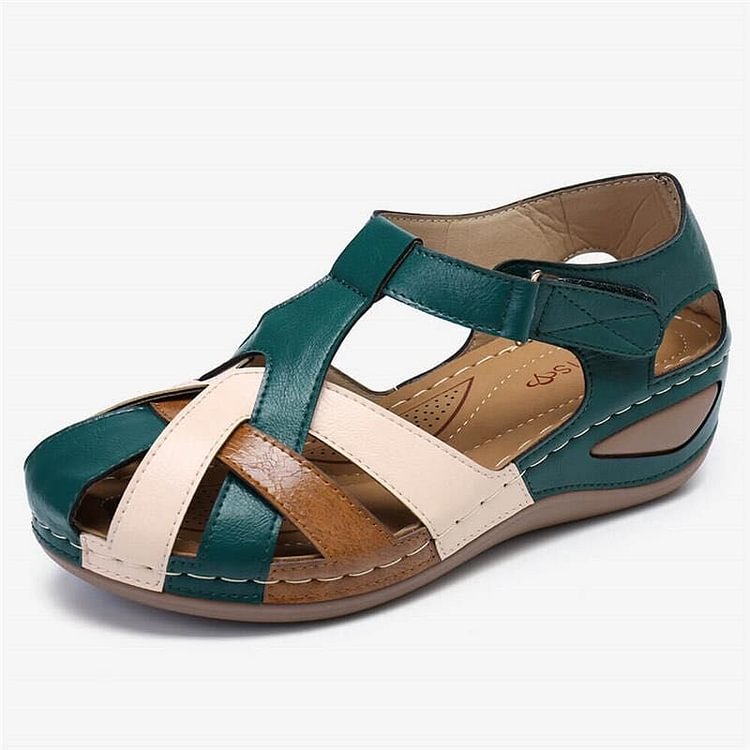 Evie™ - Adjustable Orthopedic Leather Wedge Sandals Sandals