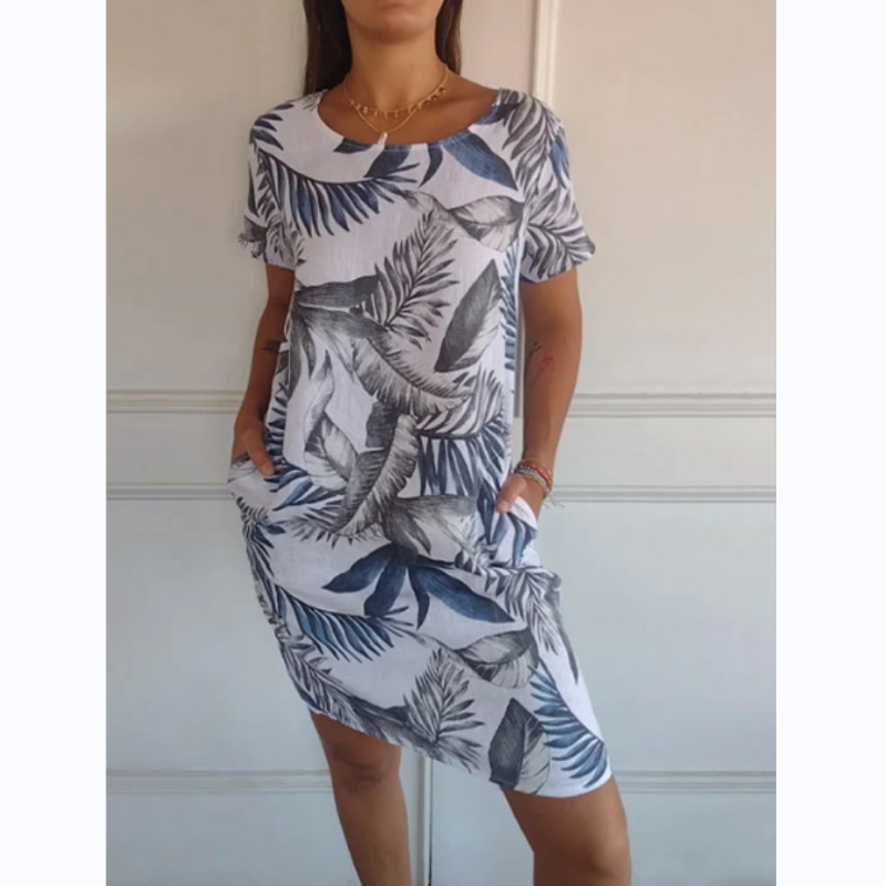 Evelyn | Dress with botanical print White Dresses