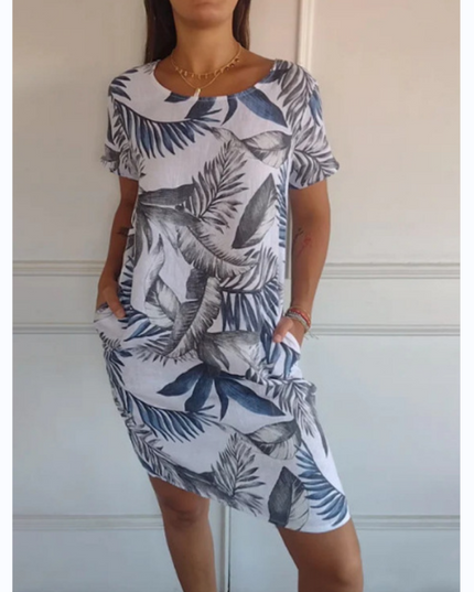 Evelyn | Dress with botanical print White Dresses
