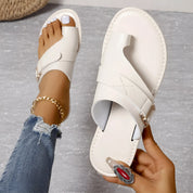 Quinn Lightweight Orthopedic Leather Sandals White Sandals