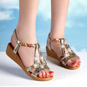 Nova- Crystal Orthopedic Sandals With Handmade Details