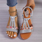 Nova- Crystal Orthopedic Sandals With Handmade Details Silver