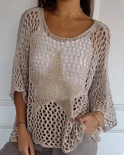 Eliza | Starry Knit Top Khaki