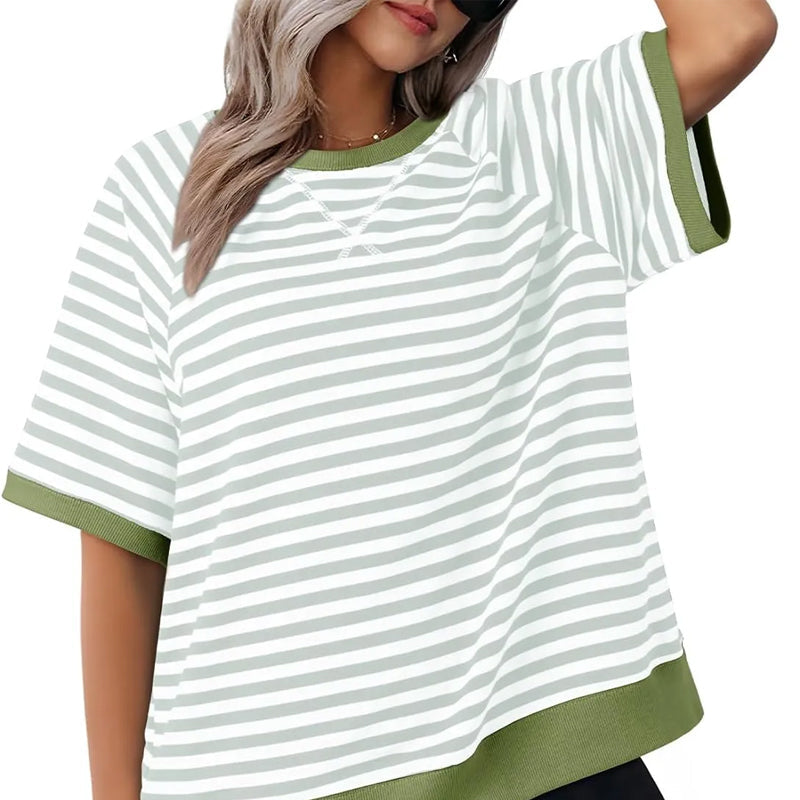 Puck | Casual Striped T-Shirt Green + Green Shirts