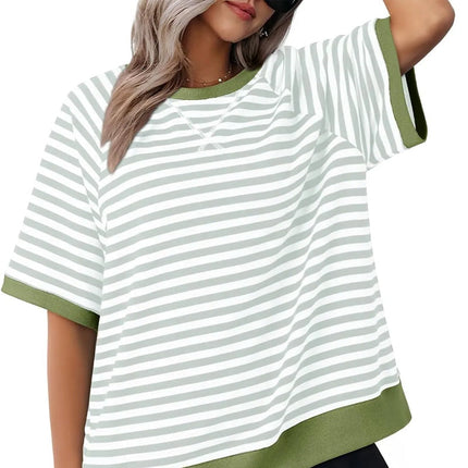 Puck | Casual Striped T-Shirt Green + Green Shirts