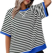 Puck | Casual Striped T-Shirt Black + Blue Shirts