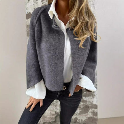 Florence - Flare Sleeve Fashion Short Coat Grey Coats & Jackets