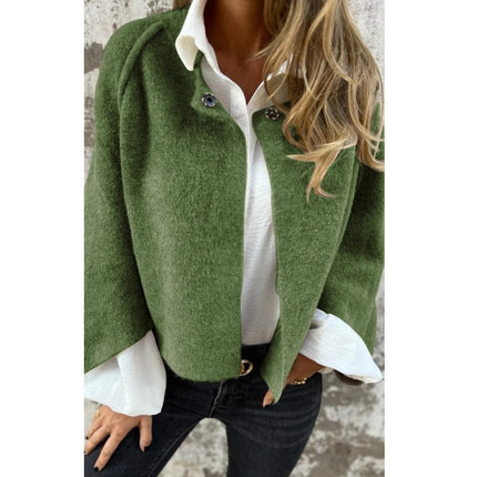 Florence - Flare Sleeve Fashion Short Coat Green Coats & Jackets