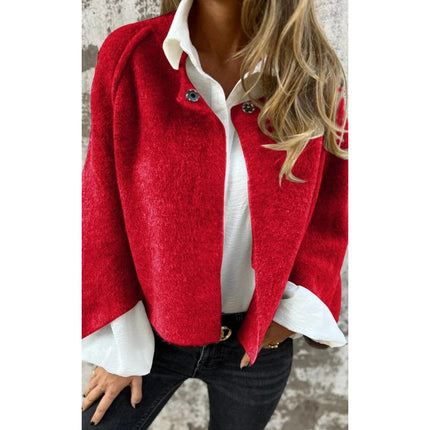 Florence - Flare Sleeve Fashion Short Coat Red Coats & Jackets