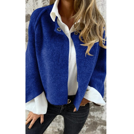 Florence - Flare Sleeve Fashion Short Coat Blue Coats & Jackets