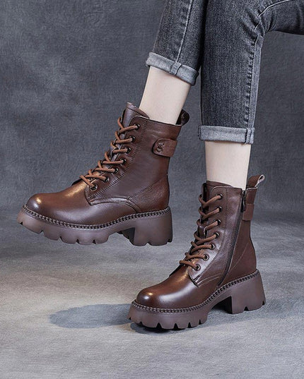Holly™ - Warm Orthopedic Leather Boots Brown Boots