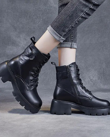 Holly™ - Warm Orthopedic Leather Boots Black Boots