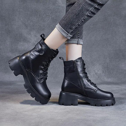 Holly™ - Warm Orthopedic Leather Boots Black Boots