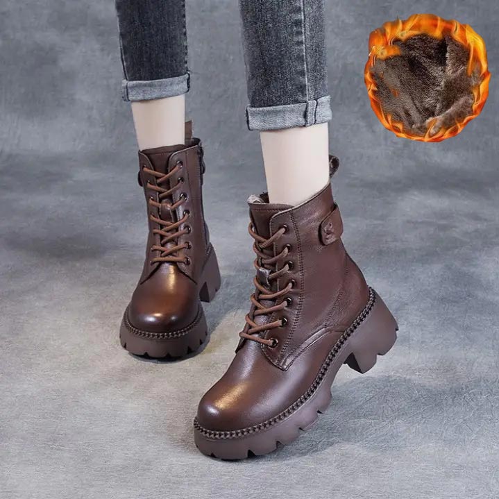 Holly™ - Warm Orthopedic Leather Boots Boots