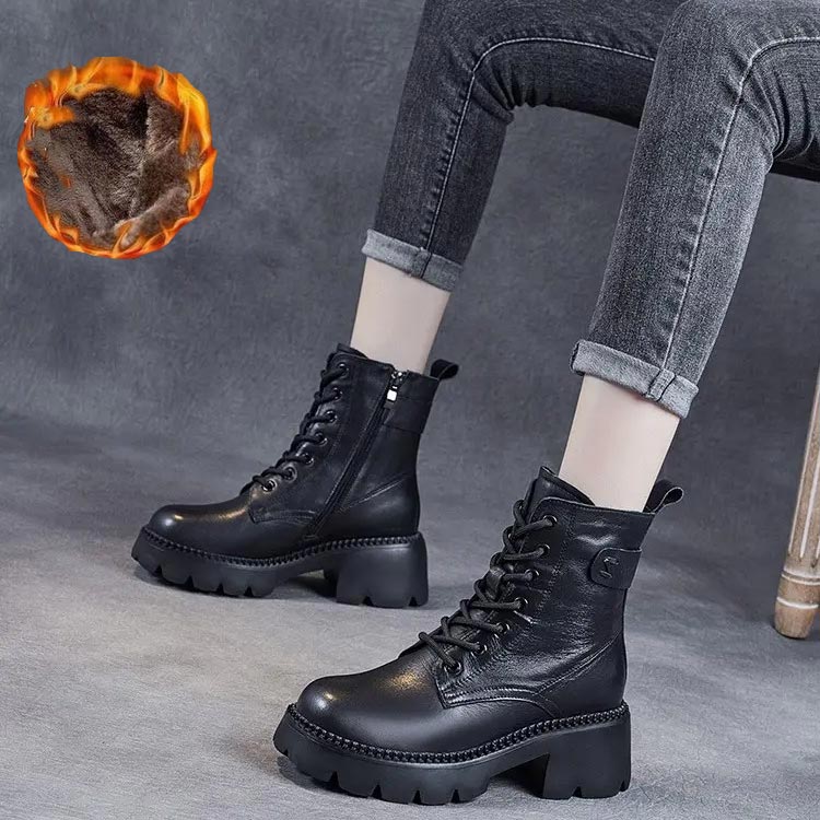 Holly™ - Warm Orthopedic Leather Boots Boots