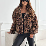 Leopard Print Plush Short Jacket Leopard Print Plush Short Jacket