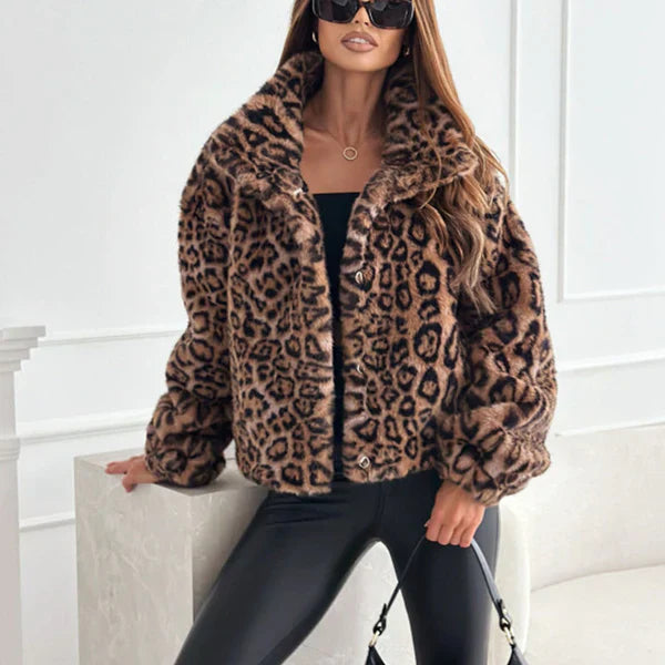 Leopard Print Plush Short Jacket Leopard Print Plush Short Jacket