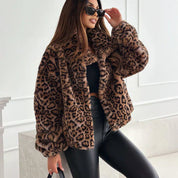 Leopard Print Plush Short Jacket Leopard Print Plush Short Jacket