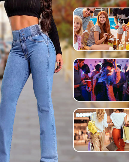 Stretch flare jeans met hoge taille ?Naisten kengät