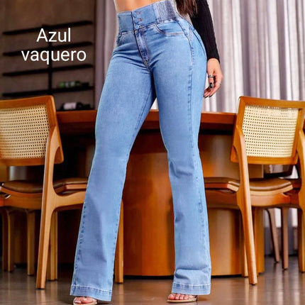 Stretch flare jeans met hoge taille Lichtblauw ?Naisten kengät