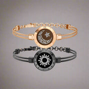 Sun and Moon totwoo Love Bracelets,Long Distance Relationship touch Light up & Vibrate Bracelets for Couples, Gifts Snake Black Gold Jewellery