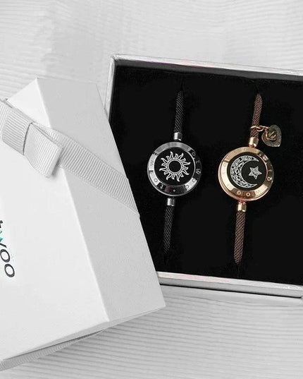 Sun and Moon totwoo Love Bracelets,Long Distance Relationship touch Light up & Vibrate Bracelets for Couples, Gifts Jewellery
