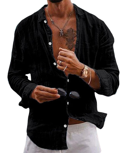 Anderson Classic Linen Shirt Black Shirts
