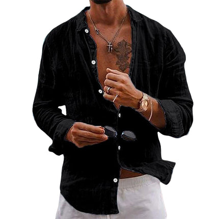 Anderson Classic Linen Shirt Black Shirts